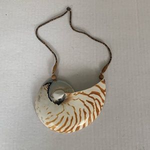 Handmade giant nautilus shell necklace
